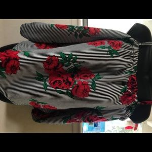 Floral off the shoulder shirt